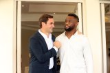 Roger Federer wraps up SA trip with Siya Kolisi