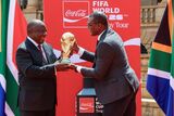 Cyril Ramaphosa gets his hands on FIFA World Cup trophy