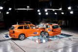 Volvo stages first three-car EV crash test