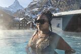 Anele Mdoda sends temperatures high while ‘chasing winter’ in the Alps