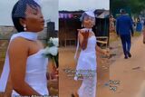 Bride complains while walking to wedding venue with groom – WATCH