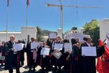Magistrates protest outside Parliament