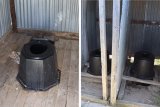 Pit toilets from the 1980s are still in use at this Eastern Cape school