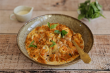 Creamy mushroom and tortellini soup