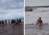 Los Pumas frolick at Durban beach – but are the waters safe?
