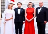Princess Charlène hosts French President in Monaco