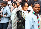 Rihanna shines at A$AP Rocky’s Paris Fashion Week show