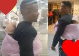 Mzansi moved by man carrying baby on his back – WATCH