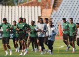 Caf sends team to inspect pitch as confusion reigns over Bafana World Cup venue