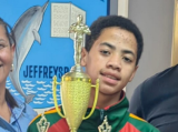 Young Jeffreys Bay weightlifter showing his prowess