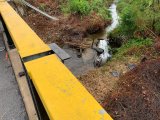 Three in hospital after car goes off Target Kloof bridge