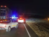 Three trucks torched by protesters blocking R59 route