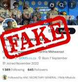 Beware of fake Mkhwanazi profiles and using his face during protest marches, police warn