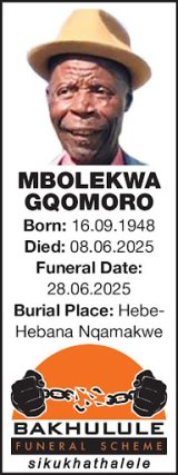 MBOLEKWA GQOMORO