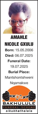 AMAHLE NICOLE GXULU