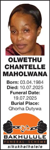 OLWETHU CHANTELLE MAHOLWANA