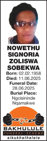 NOWETHU SIGNORIA ZOLISWA SOBEKWA