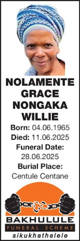 NOLAMENTE GRACE NONGAKA WILLIE