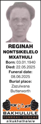 REGINAH NONTSIKELELO MXATHULI