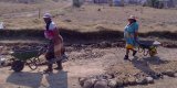 Grannies help repair roads neglected by municipality