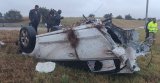 Car splits in two after crashing into light pole, driver escapes without serious injuries