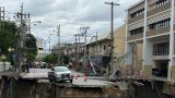 Massive sinkhole in Bangkok street forces evacuations