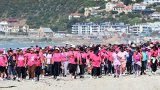 Western Cape cops rally for breast cancer awareness in Muizenberg