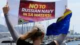 Ukrainians protest against Russian participation in navy drills in South Africa