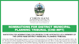 CHRIS HANI DISTRICT MUNICIPALITY: NOMINATIONS FOR DISTRICT MUNICIPAL PLANNING TRIBUNAL