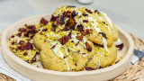 Matcha, pistachio and choc chip cookie to sweeten your fave hot drinks