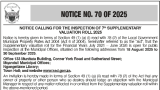 KING SABATA DALINDYEBO MUNICIPALITY: NOTICE CALLING FOR THE INSPECTION OF 7th SUPPLEMENTARY VALUATION ROLL 2025